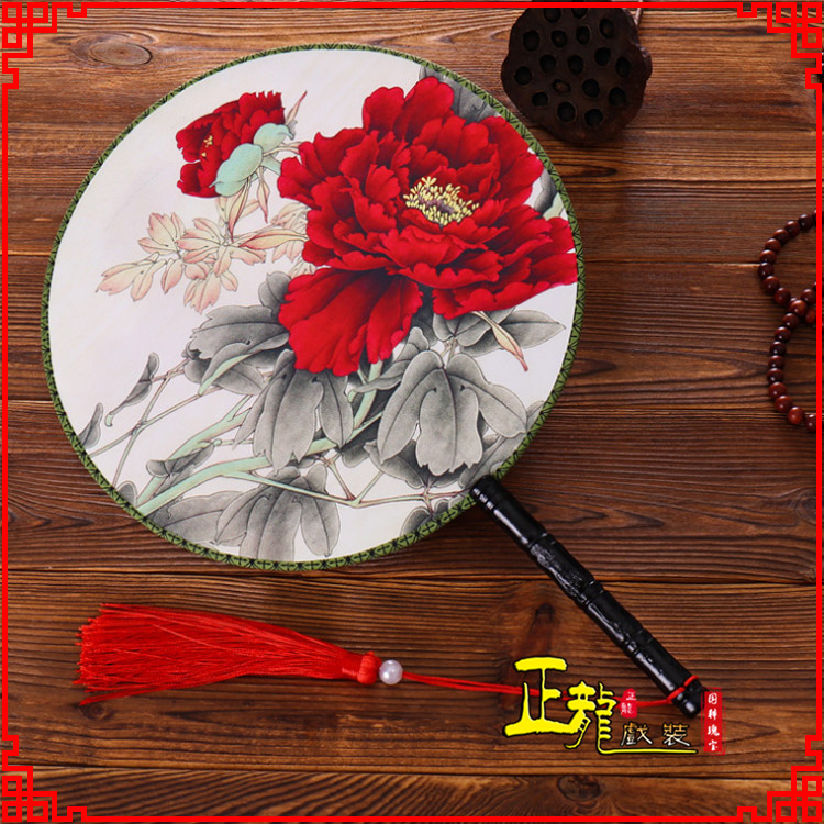 邢台古典中国风团扇空白扇跳舞蹈扇 真丝宫扇